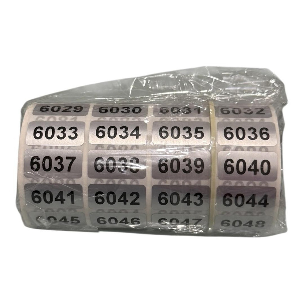 6000 Series Sequential Numbered Stickers Roll Adhesive Inventory Labels Tags